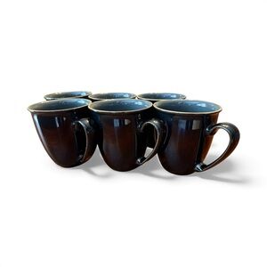 Denby Elegant Black Stoneware Mug Set - 6